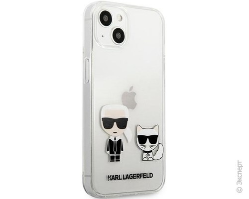 Панель-накладка Karl Lagerfeld PC/TPU Karl & Choupette Hard Transparent для iPhone 13. Изображение 4.
