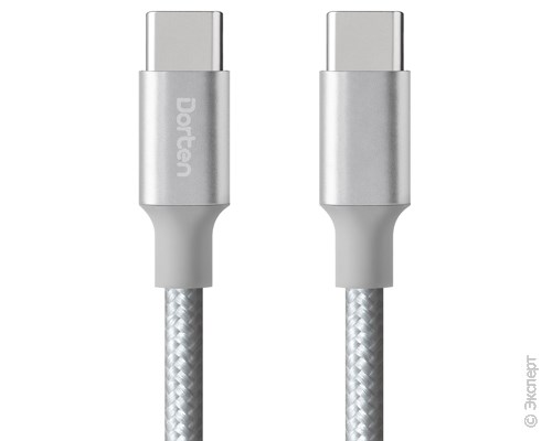 Кабель USB Dorten USB-C to USB-C PD Charging Cable Metallic Series 1,2m Silver. Изображение 4.