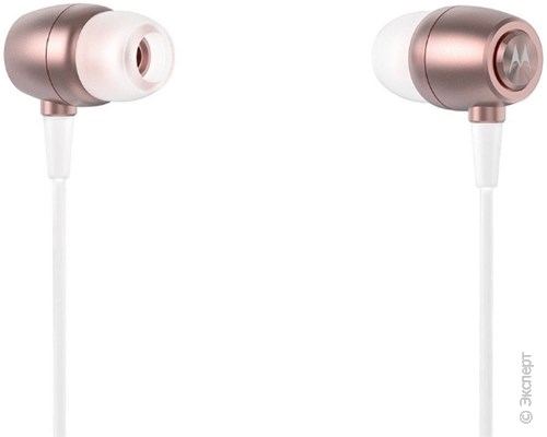 Наушники с микрофоном Motorola Metal Earbuds In-Ear Headphones Rose Gold. Изображение 2.