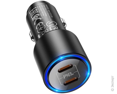 Зарядное устройство USB автомобильное HOCO NZ3 Clear Way Dual Port Type-C 40W Black. Изображение 3.