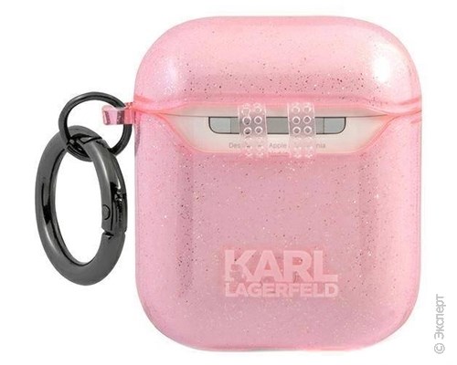 Чехол Karl Lagerfeld Silicone Case with Ring Choupette Transparent/Purple для зарядного кейса AirPods. Изображение 3.