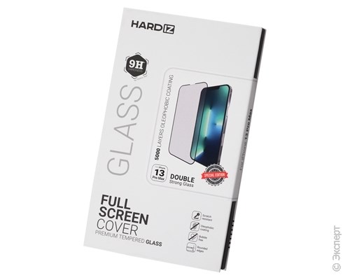 Стекло защитное Hardiz Full Screen Cover Premium Tempered Glass Black Frame для iPhone 13 Pro Max. Изображение 1.