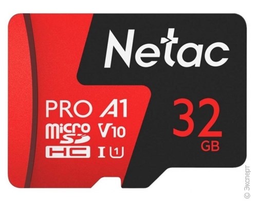 Карта памяти Netac MicroSDHC P500 Extreme Pro V10/A1/C10 32Gb + адаптер. Изображение 1.