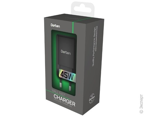 Зарядное устройство сетевое Dorten 45W GaN PD3.0/PPS + QC3.0 Black. Изображение 11.
