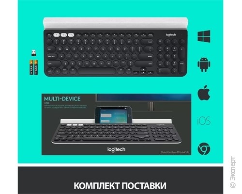 Клавиатура беспроводная Logitech K780 Multi-Device Black. Изображение 7.