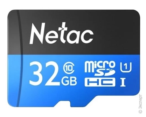 Карта памяти Netac MicroSDHC P500 Standard U1/C10 32Gb + адаптер. Изображение 1.