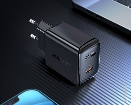 Зарядное устройство сетевое Acefast A1 USB-C PD 20W Black. Изображение 3.