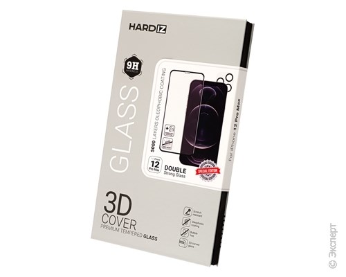 Стекло защитное Hardiz 3D Cover Premium Tempered Glass для iPhone 12 Pro Max Black Frame. Изображение 1.