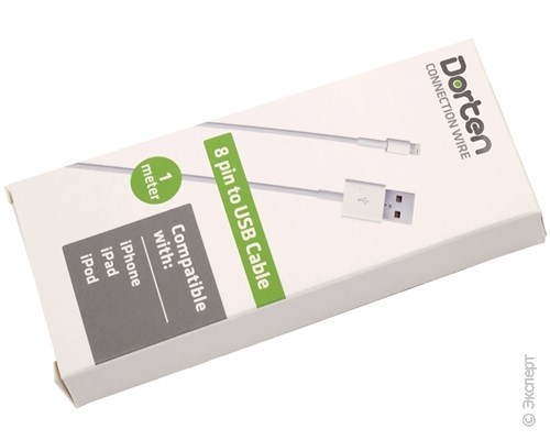 Кабель USB Dorten 8 pin to USB Cable 1 м Green. Изображение 2.