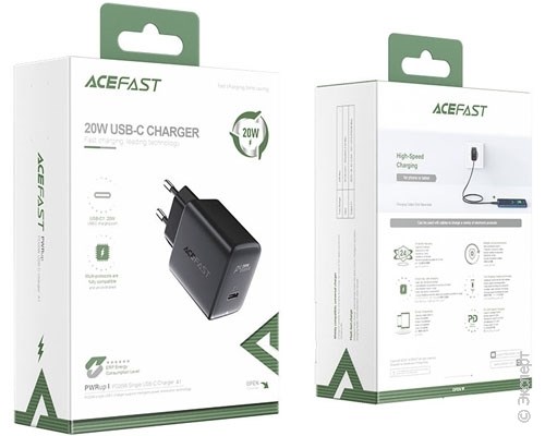 Зарядное устройство сетевое Acefast A1 USB-C PD 20W Black. Изображение 6.