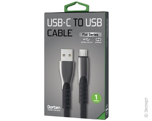 Кабель USB Dorten USB Type-C to USB Cable Flat Series 1 м Black. Изображение 8.