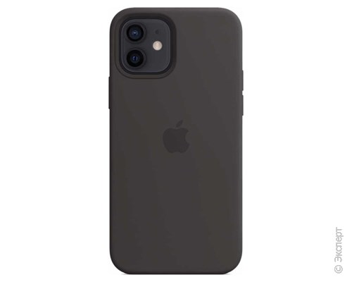 Панель-накладка Apple Silicone Case with MagSafe Black для iPhone 12/12 Pro. Изображение 1.