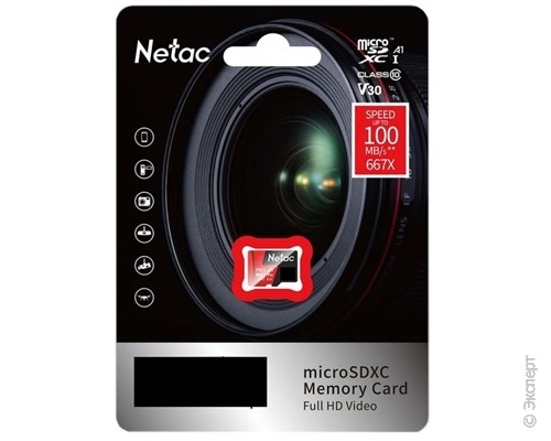Карта памяти Netac MicroSDHC P500 Extreme Pro V10/A1/C10 32Gb + адаптер. Изображение 2.
