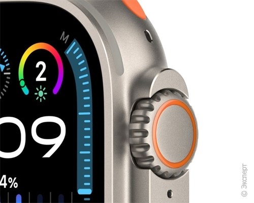 Apple Watch Ultra 2 Titanium Case GPS + Cellular 49mm with Orange Ocean Band. Изображение 3.