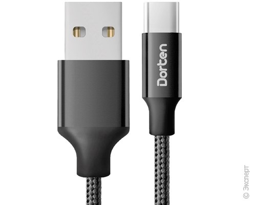 Кабель USB Dorten USB-C to USB Cable Metallic Series 1,2 м Black. Изображение 4.