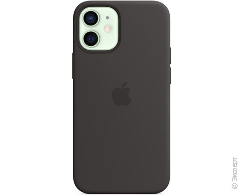 Панель-накладка Apple Silicone Case with MagSafe Black для iPhone 12 mini. Изображение 2.