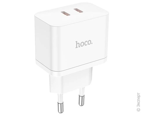 Зарядное устройство сетевое HOCO N29 Triumph Dual USB-C Fast Charger 35W White. Изображение 3.