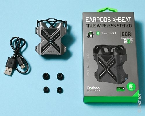 Беспроводные наушники с микрофоном Dorten EarPods X-Beat Shadow Grey. Изображение 7.