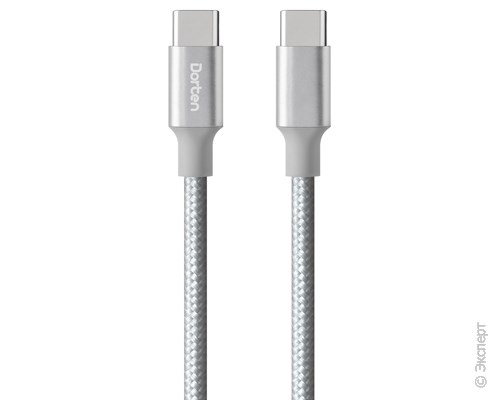 Кабель USB Dorten USB-C to USB-C PD Charging Cable Metallic Series 1,2m Silver. Изображение 3.