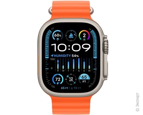 Apple Watch Ultra 2 Titanium Case GPS + Cellular 49mm with Orange Ocean Band. Изображение 2.