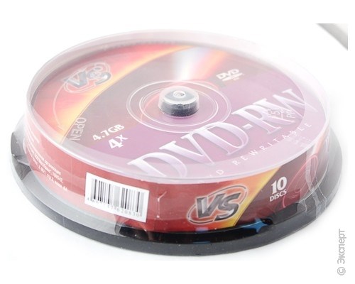 Диск VS DVD-RW 4.7Gb 4x 10шт Cake Box. Изображение 1.