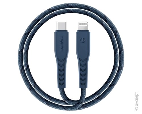 Кабель USB EnergEA NyloFlex Lightning to USB-C Cable 1,5 м Blue. Изображение 1.
