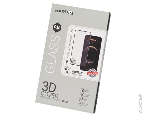 Стекло защитное Hardiz 3D Cover Premium Tempered Glass Black Frame для iPhone 12/12 Pro. Изображение 1.