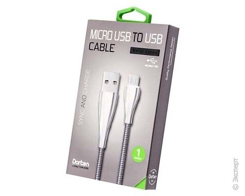 Кабель USB Dorten Micro USB to USB Cable Armor Series 1 м Silver. Изображение 1.