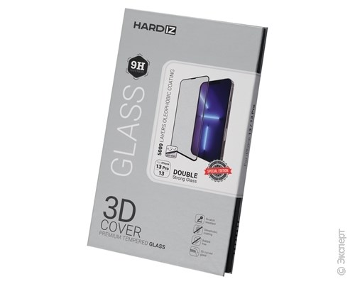 Стекло защитное Hardiz 3D Cover Premium Tempered Glass Black Frame для iPhone 13/13 Pro. Изображение 1.