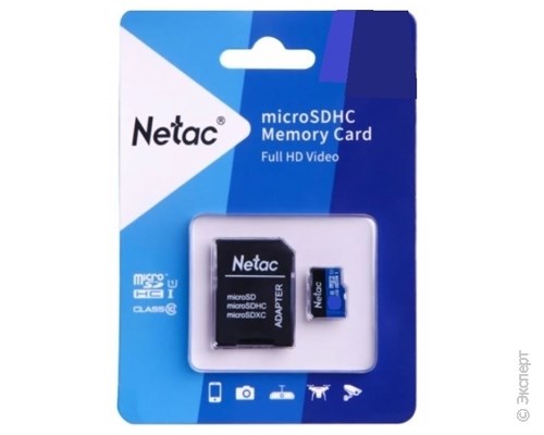 Карта памяти Netac MicroSDHC P500 Standard U1/C10 16Gb + адаптер. Изображение 3.