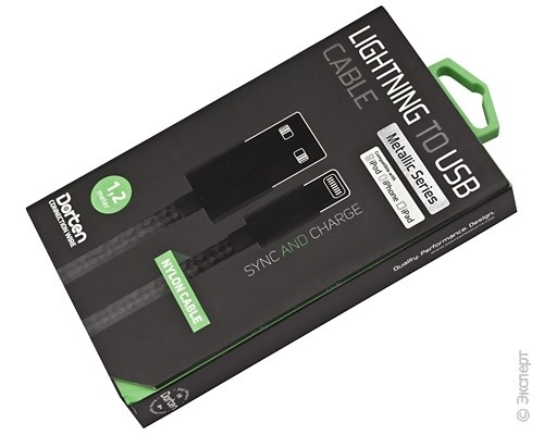 Кабель USB Dorten Lightning to USB Cable Metallic Series 1,2 м Black. Изображение 2.