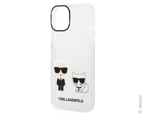 Панель-накладка Karl Lagerfeld PC/TPU Karl & Choupette Hard Transparent для iPhone 14. Изображение 1.
