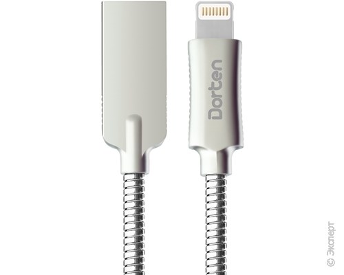 Кабель USB Dorten Lightning to USB Cable Steel Shell Series 1 м Silver. Изображение 2.