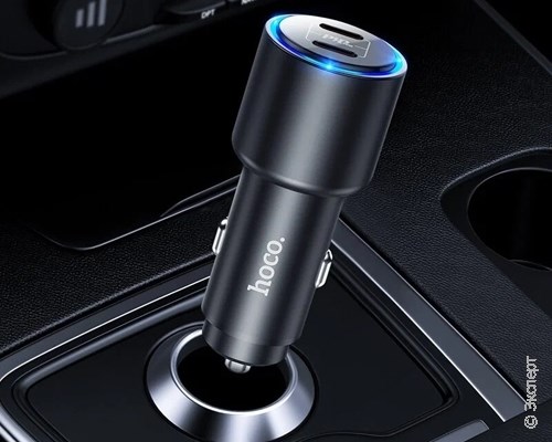 Зарядное устройство USB автомобильное HOCO NZ3 Clear Way Dual Port Type-C 40W Black. Изображение 7.