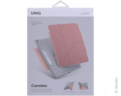 Чехол Uniq Camden (с отсеком для стилуса) Pink для iPad 10.2 (2019/2020). Изображение 4.