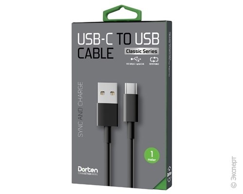 Кабель USB Dorten USB-C to USB Cable Classic Series 1 м Black. Изображение 8.