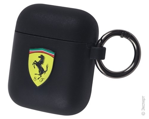 Чехол Ferrari AirPods Silicone Case Black для зарядного кейса AirPods. Изображение 1.