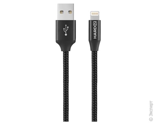 Кабель USB Hardiz Tetron Lightning to USB cable 1.2m Black. Изображение 1.