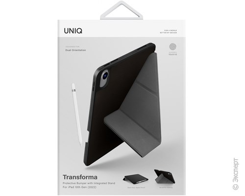 Чехол Uniq Transforma Rigor (с держателем для стилуса) Black для iPad 10.9 (2022). Изображение 4.
