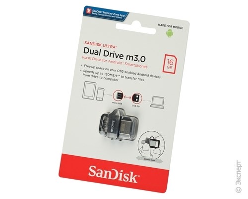 Накопитель USB SanDisk Ultra Dual Drive M3.0 16Gb SDDD3-016G-G46. Изображение 1.