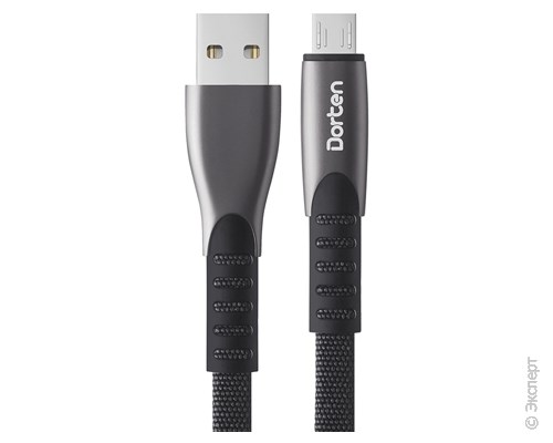Кабель USB Dorten Micro USB to USB Cable Flat Series 1 м Black. Изображение 1.